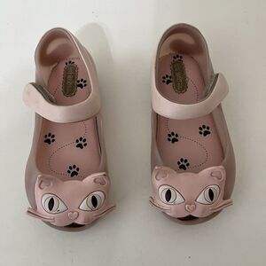 Mini Melissa Ultragirl II Pink Cat Mary Jane Flats Shoes Toddler Girls Size 8
